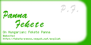 panna fekete business card